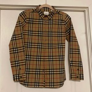 12-Y Boy Burberry Long Sleeve Shirt.